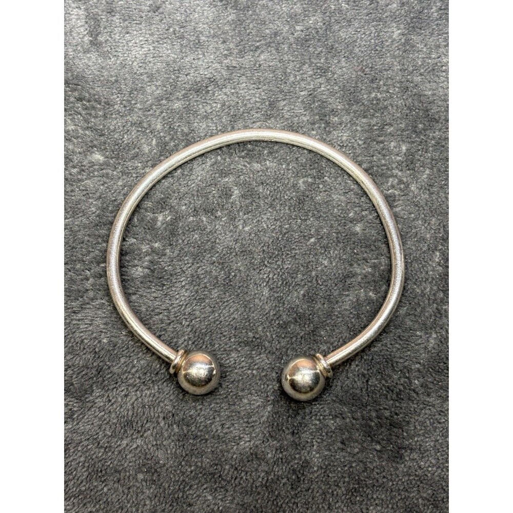 Vintage Silver Silver 925 Open Cuff Twist Off End Empty Charm Bracelet